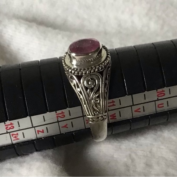 Pink Sapphire Ring in Artisan Sterling Silver - Picture 8 of 8